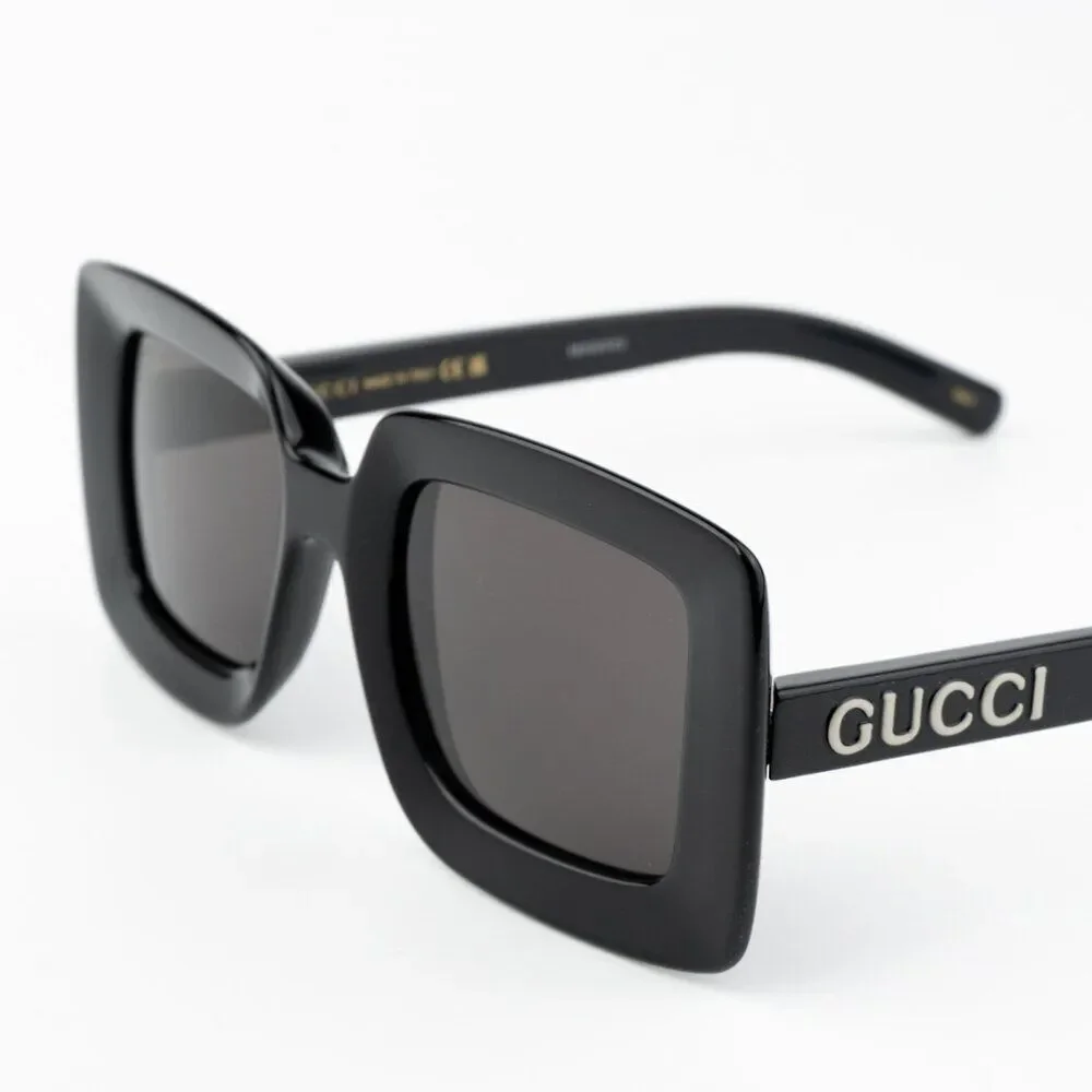 NEW Gucci GG1718S 001 Black Grey Women Square Sunglasses GG 1718S